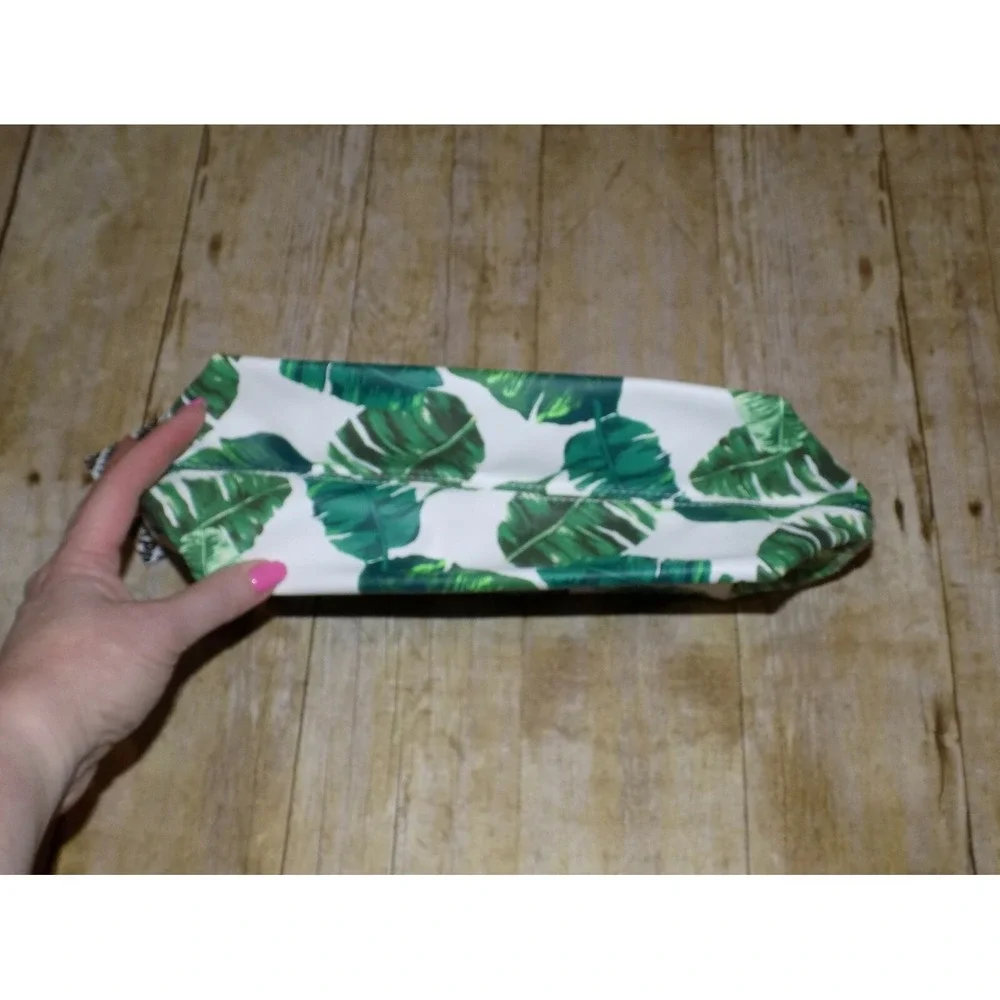 PINK Logo Clear Palms Vacation Zippered Beauty Cosmetic Makeup Bag NEW